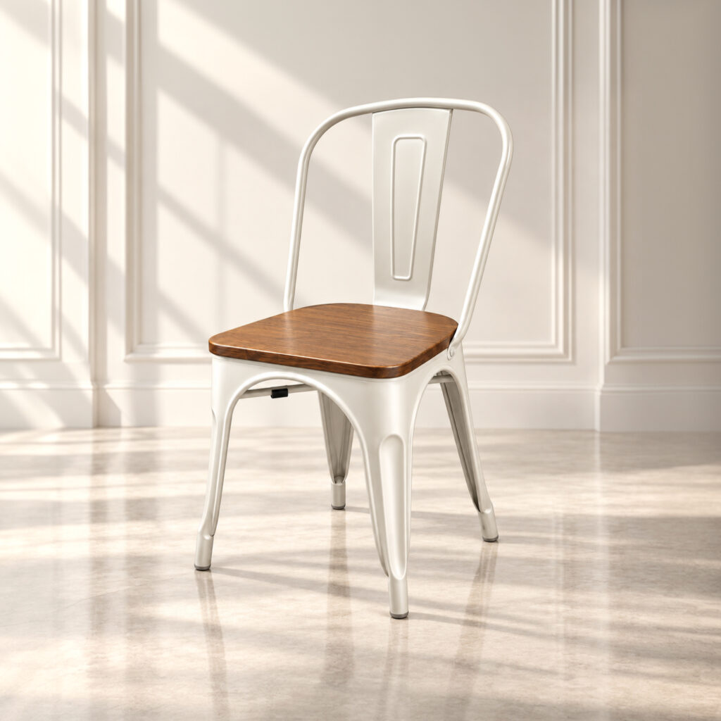 Silla Tolix Baja Blanca